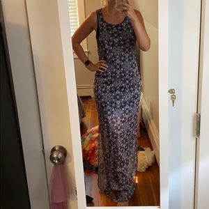 BCBG generation floral maxi dress with underlay
